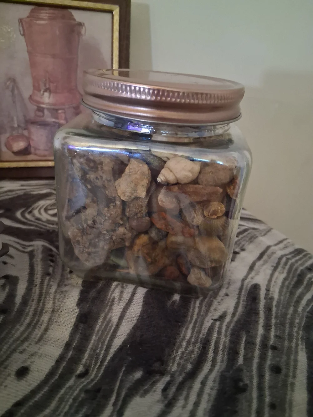 Glass Jar Filled With Beautiful Stones